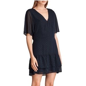 All Saints Marley Shimmer Dress - Mystic Blue